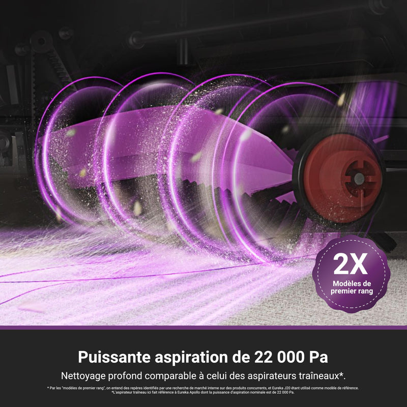 EUREKA J15 Max Ultra Robot Aspirateur Laveur 22000Pa avec Station Autonettoyante