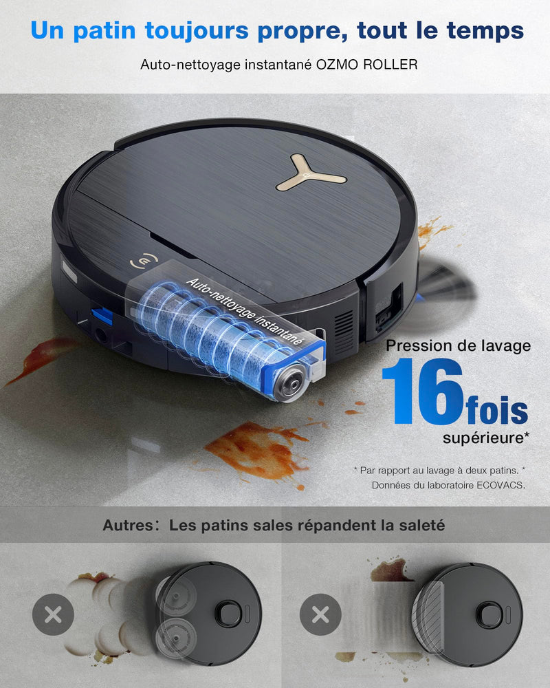 ECOVACS DEEBOT X9 Pro Omni Robot Aspirateur Laveur 16600Pa Ultra-fin