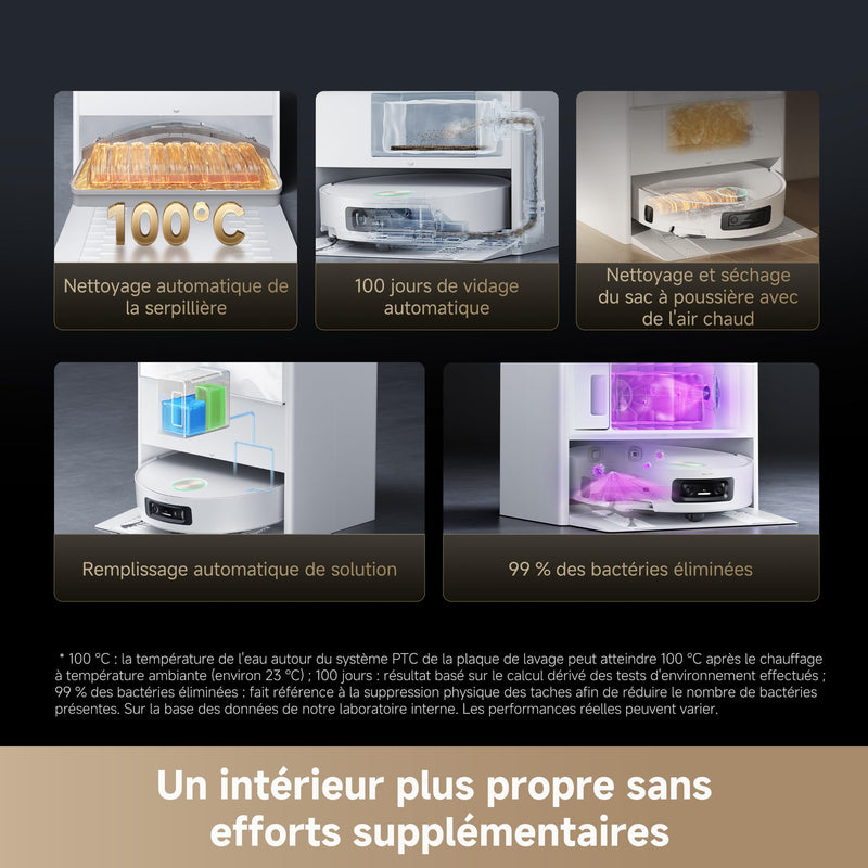 Dreame Aqua10 Ultra Robot Aspirateur Laveur avec Vidage Automatique 25000Pa