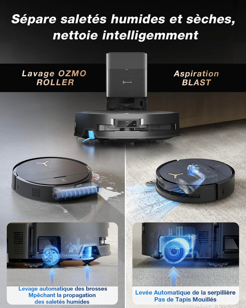 ECOVACS DEEBOT X9 Pro Omni Robot Aspirateur Laveur 16600Pa Ultra-fin