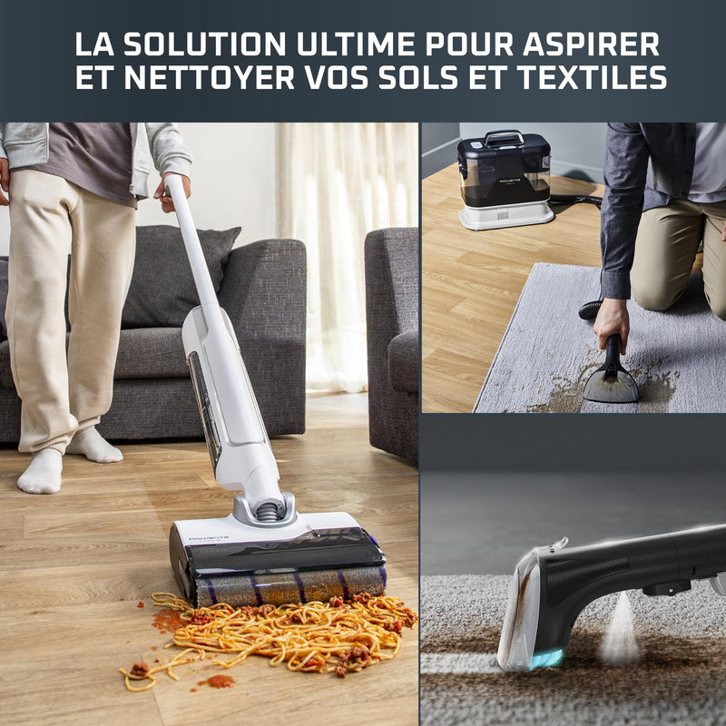 Rowenta X-Clean 10 & Clean It Aspirateur Laveur Sans Fil Sols Durs et Tapis