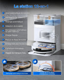 ECOVACS T50 Max Pro GEN2 Robot Aspirateur Laveur 18500Pa avec Station Blanc