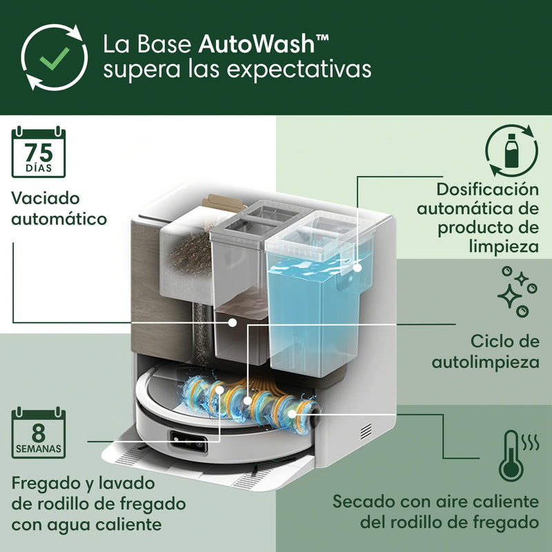 iRobot Roomba Max 705 Combo Robot Aspirateur Laveur avec Base AutoWash Blanc