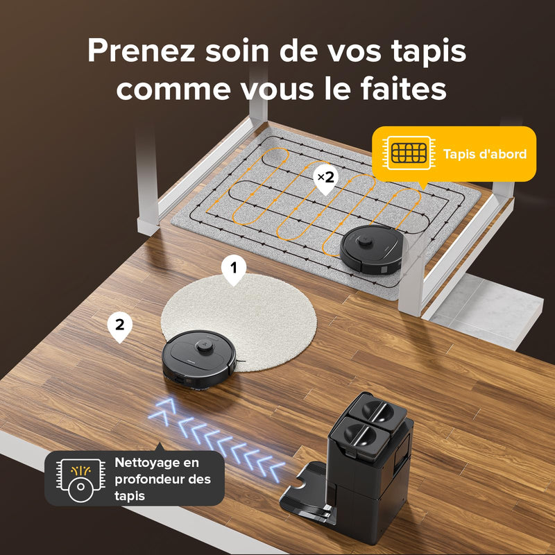 Roborock Qrevo S Set Robot Aspirateur Laveur 7000Pa avec Station Multifonction