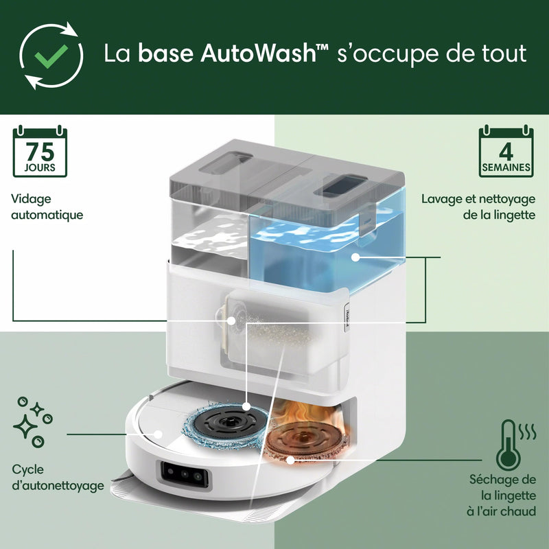 iRobot Roomba Plus 505 Combo Robot Aspirateur Laveur avec Base AutoWash Blanc