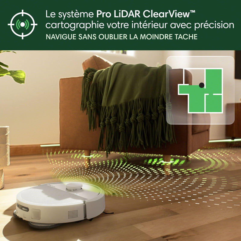 iRobot Roomba Plus 505 Combo Robot Aspirateur Laveur avec Base AutoWash Blanc