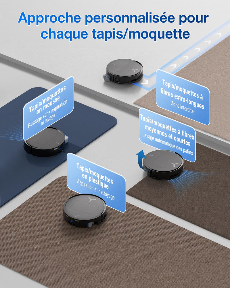 ECOVACS DEEBOT T80 Omni Robot Aspirateur Laveur 18000Pa avec Station