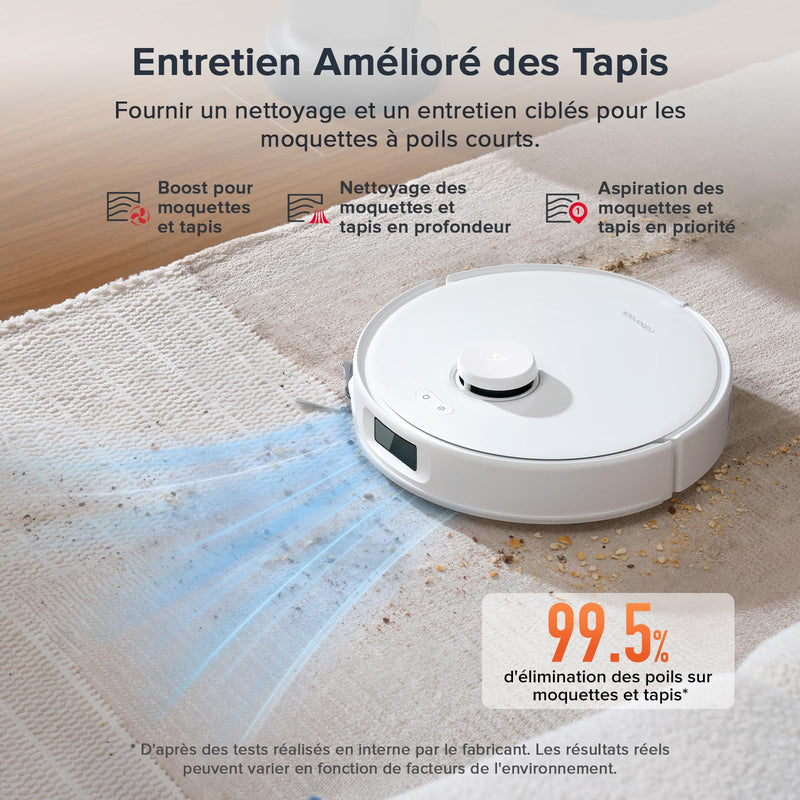 Roborock Q Revo Curv S5X Robot Aspirateur Laveur 18500Pa avec Station Multifonction