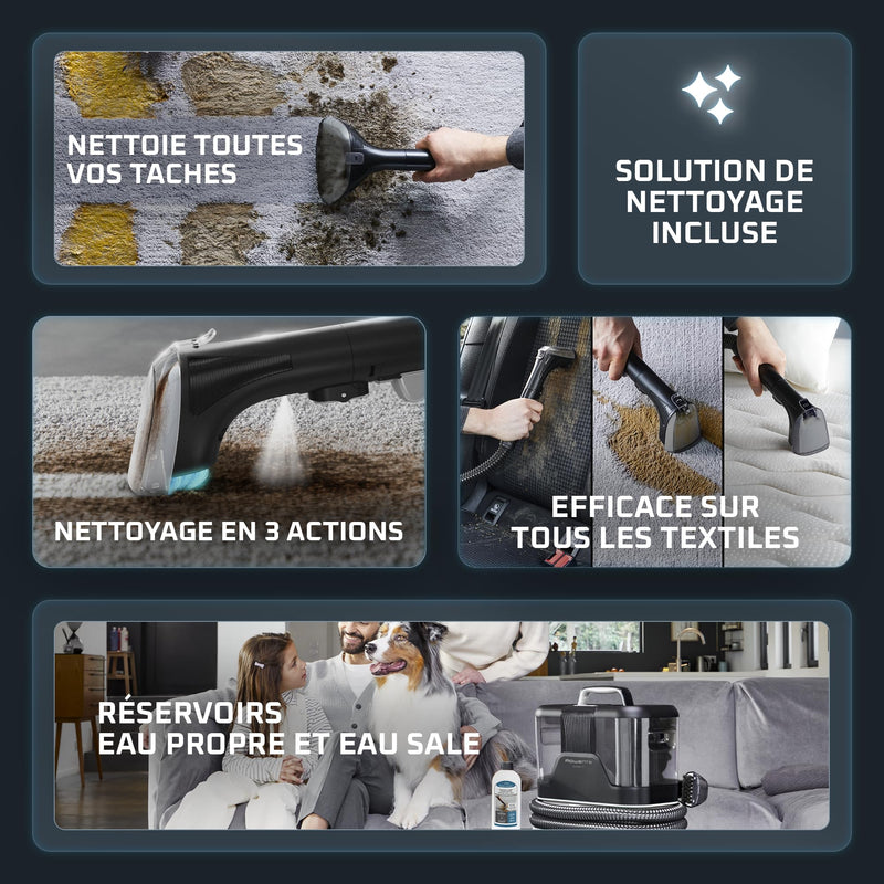 Rowenta X-Clean 10 & Clean It Aspirateur Laveur Sans Fil Sols Durs et Tapis
