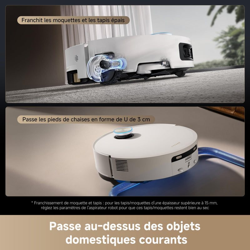 Dreame Aqua10 Ultra Robot Aspirateur Laveur avec Vidage Automatique 25000Pa