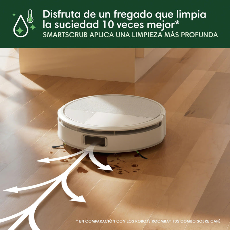 iRobot Roomba Max 705 Combo Robot Aspirateur Laveur avec Base AutoWash Blanc