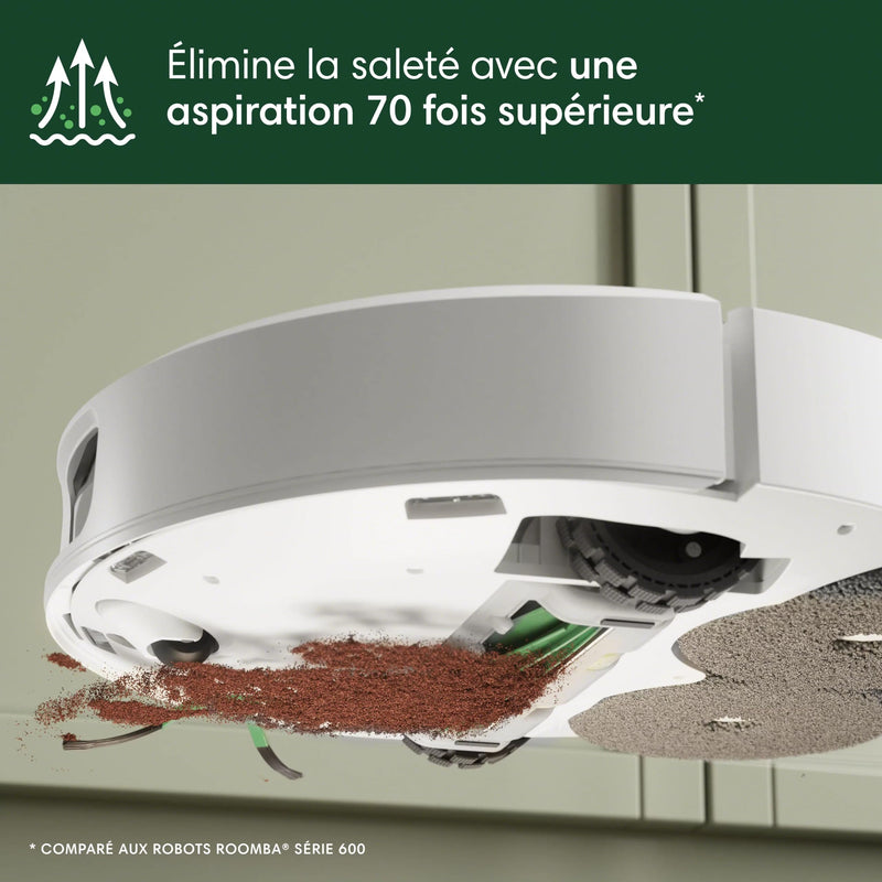 iRobot Roomba Plus 505 Combo Robot Aspirateur Laveur avec Base AutoWash Blanc