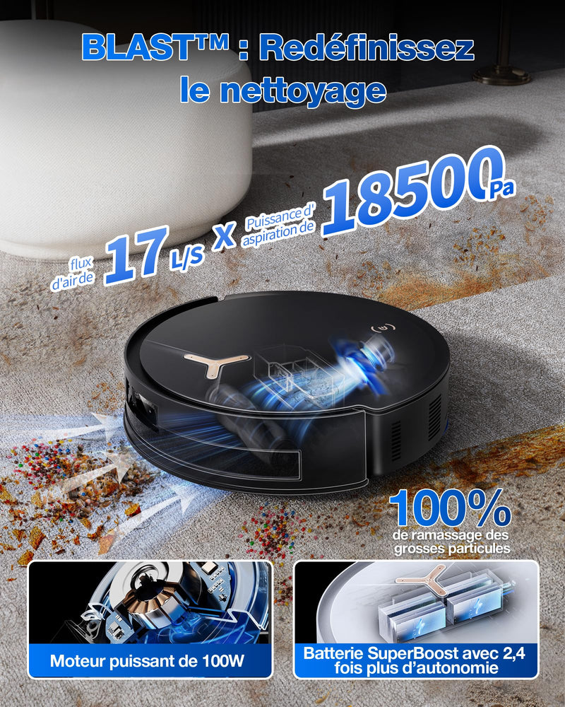 ECOVACS DEEBOT T50 Max Pro Omni GEN2 Robot Aspirateur 18500Pa