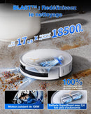 ECOVACS T50 Max Pro GEN2 Robot Aspirateur Laveur 18500Pa avec Station Blanc