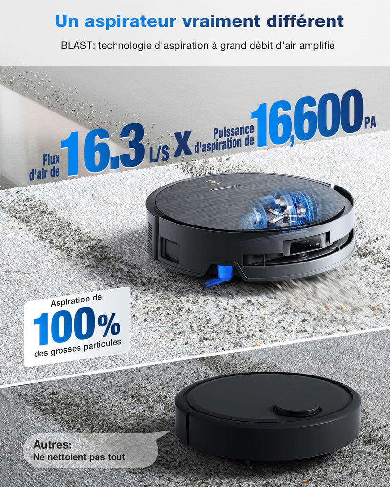 ECOVACS DEEBOT X9 Pro Omni Robot Aspirateur Laveur 16600Pa Ultra-fin